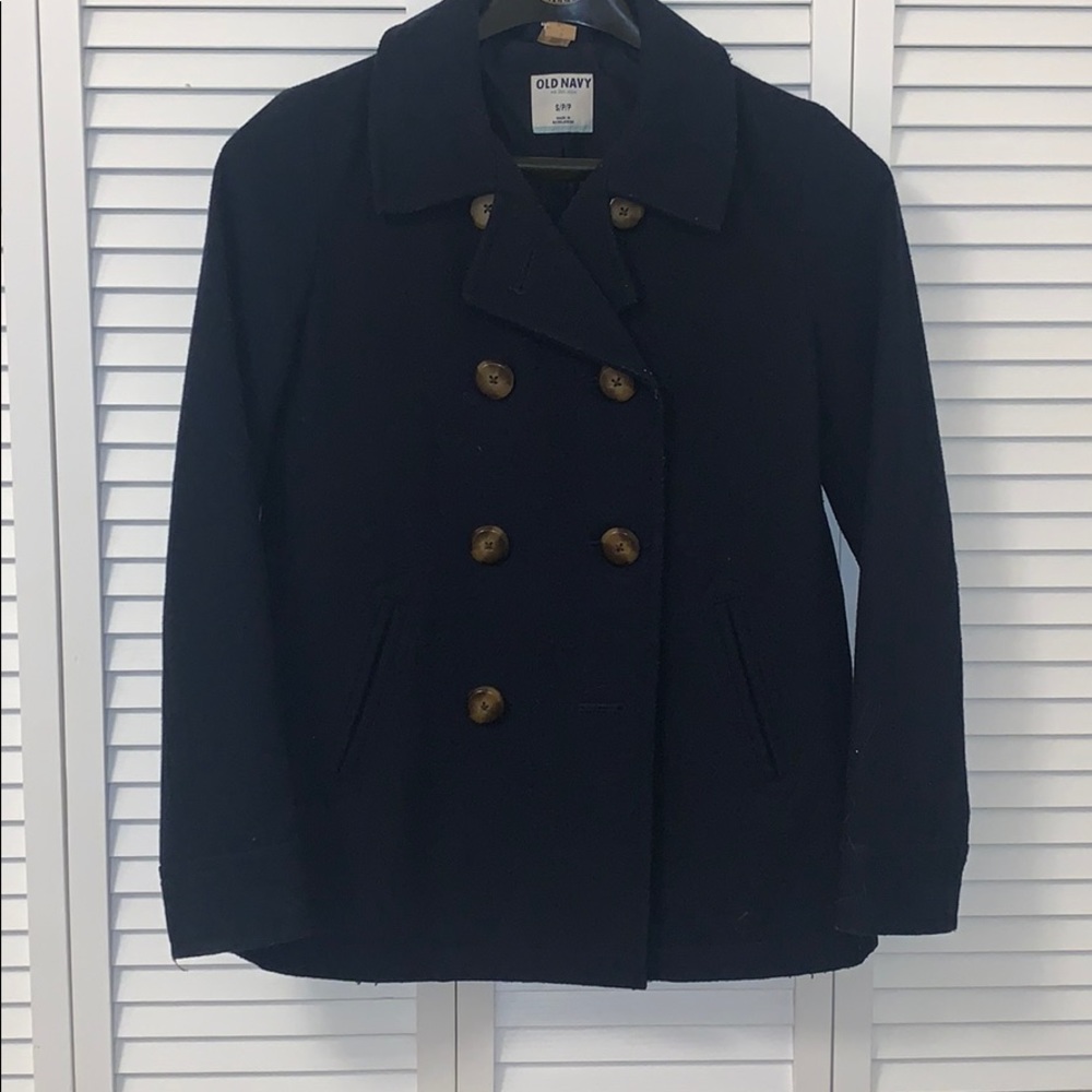 Navy blue peacoat